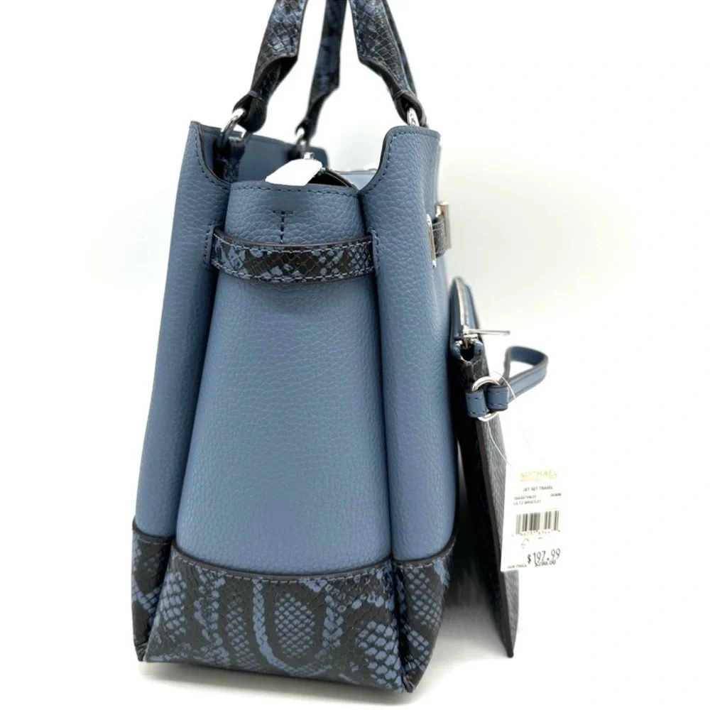 Michael Kors Large Reed Leather Belted Satchel Crossbody Bag & Large TZ Wristlet